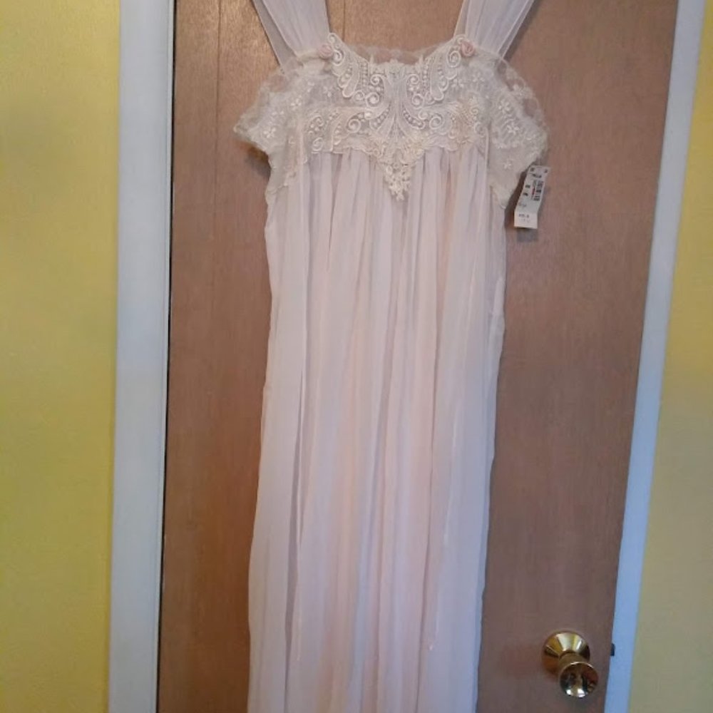 NWT Blush Wisteria by Diane Samandi Sheer Nightgown